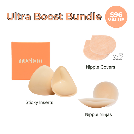 BearTiger ECO New Boob Tape Nude DIY Lift Boob Job Push up function,A-E Cup  Large Breast with 2 Self Adhesive Silicone Pasties Eco-Friendly Reusable