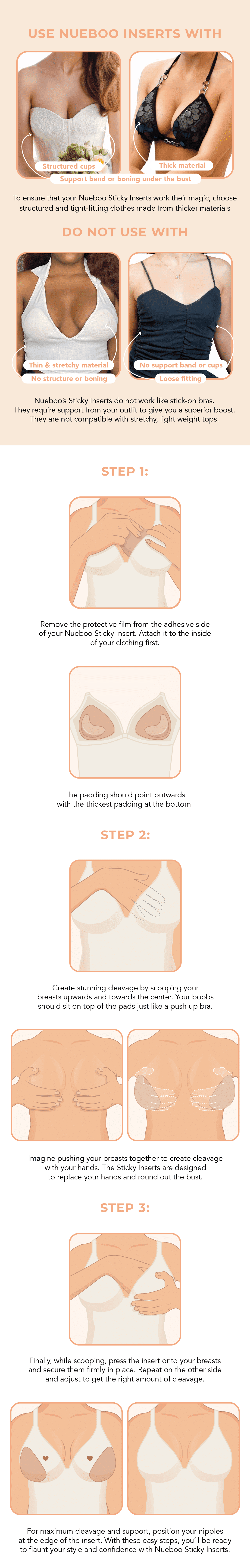 Sticky Adhesive Bra Inserts Double Side – Nueboo