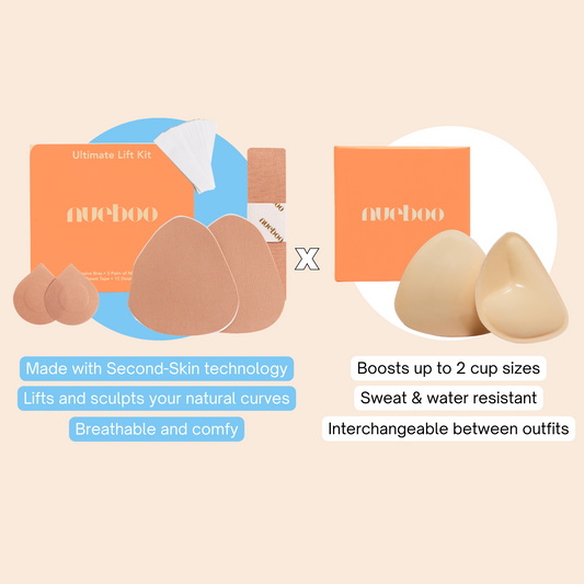 From D to an E cup with our Instant Volume Sticky Inserts 😍 obsessed with  Andree and her Nueboo glow up. ⁠ ⁠ #nueboo #stickybra #b