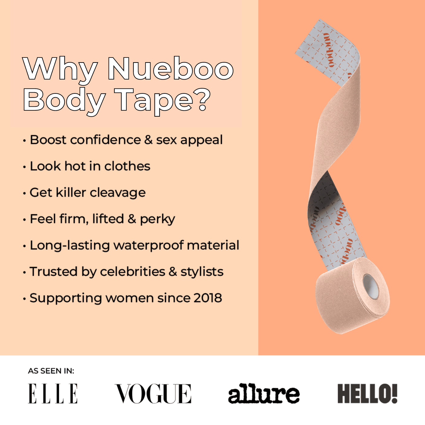 NUEBOO Boob Tape Review on Small Chest