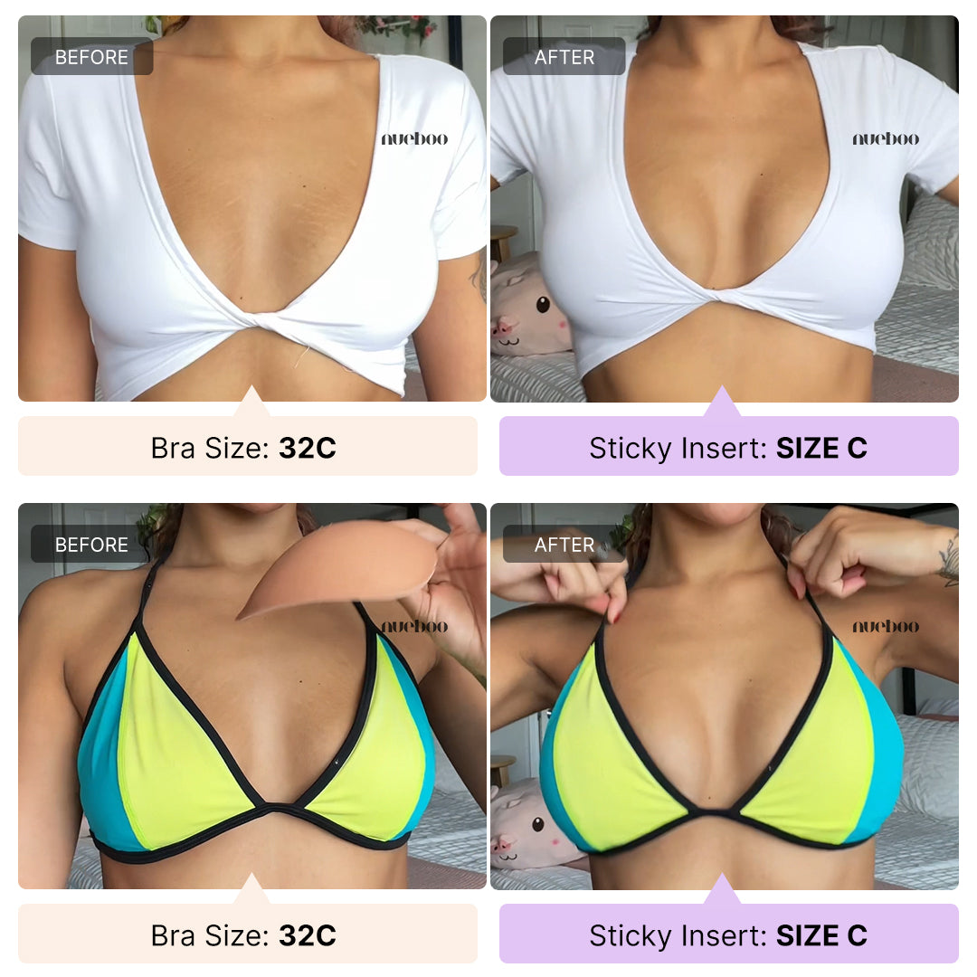 Double Sided Sticky Bra Inserts | Instantly Add 2 Cup Sizes Nueboo, Ivory / D by Nueboo Double Sided Sticky Bra Inserts | Instantly Add 2 Cup Sizes Nueboo, Ivory / D by Nueboo